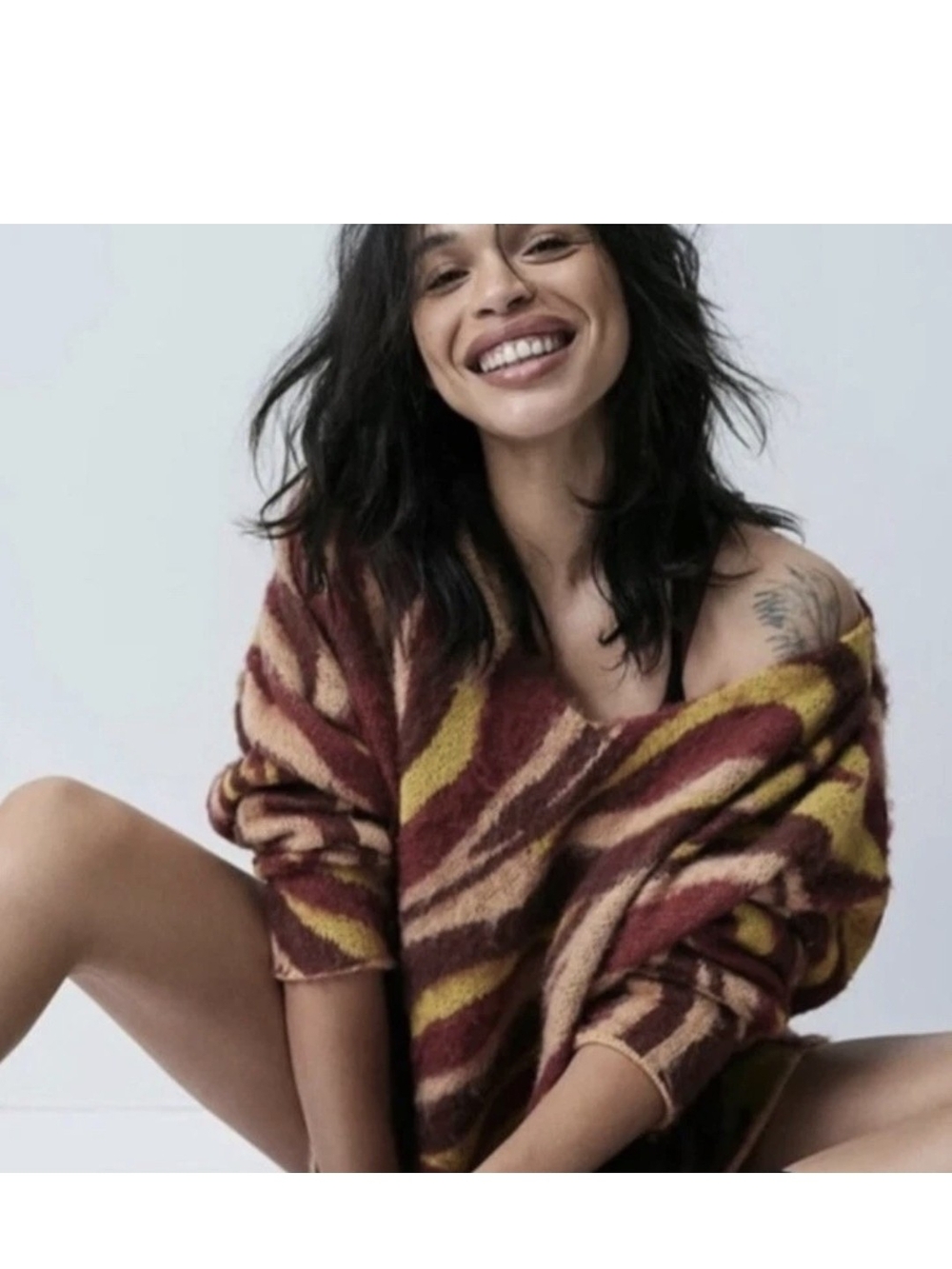 NEW FREE PEOPLE Primrose Animal Tunic Sweater Size S